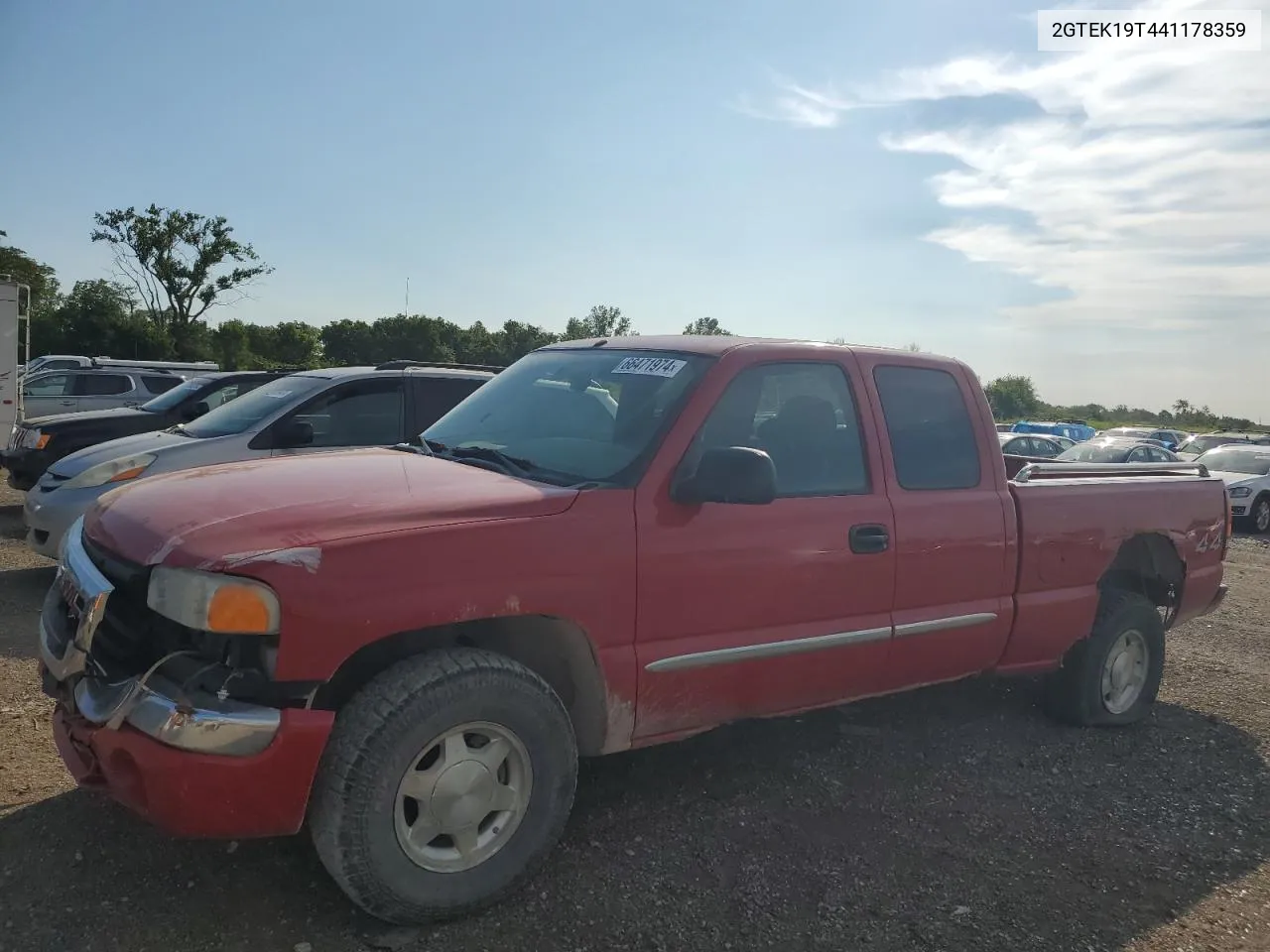 2004 GMC New Sierra K1500 VIN: 2GTEK19T441178359 Lot: 66471974