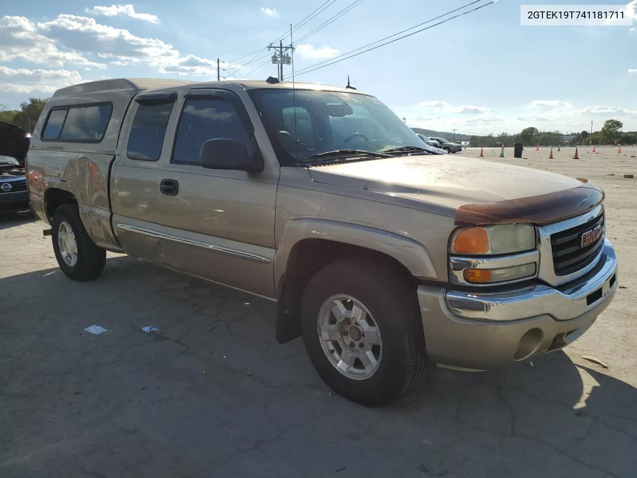 2004 GMC New Sierra K1500 VIN: 2GTEK19T741181711 Lot: 72340264