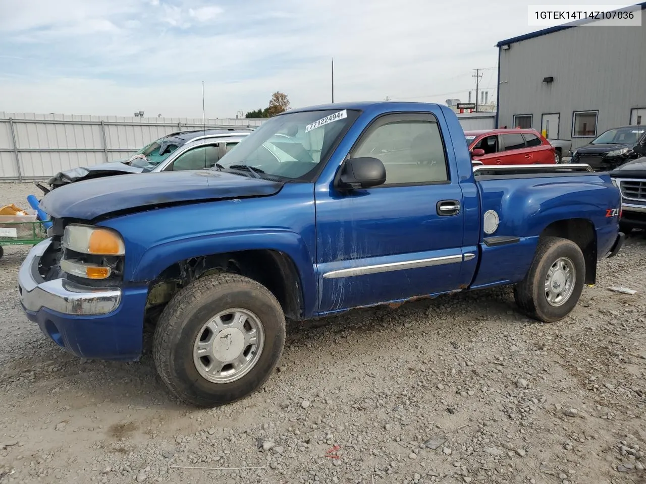 2004 GMC New Sierra K1500 VIN: 1GTEK14T14Z107036 Lot: 77122494