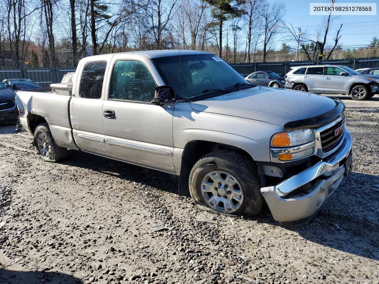 2005 GMC New Sierra K1500 VIN: 2GTEK19B251278565 Lot: 50653454