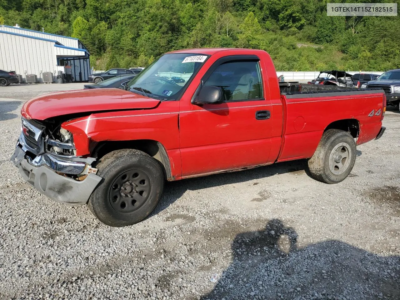 2005 GMC New Sierra K1500 VIN: 1GTEK14T15Z182515 Lot: 67103184