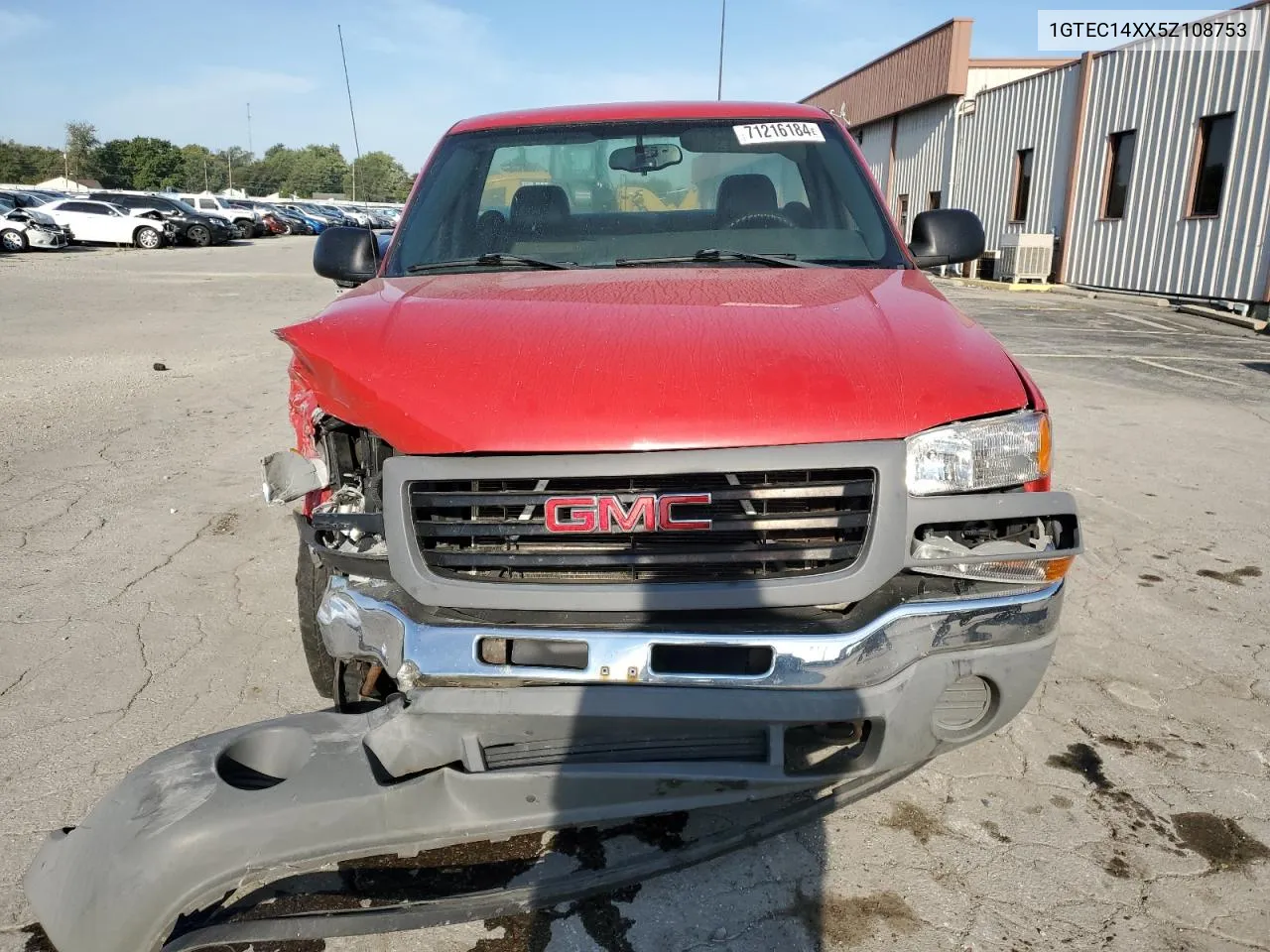 2005 GMC New Sierra C1500 VIN: 1GTEC14XX5Z108753 Lot: 71216184