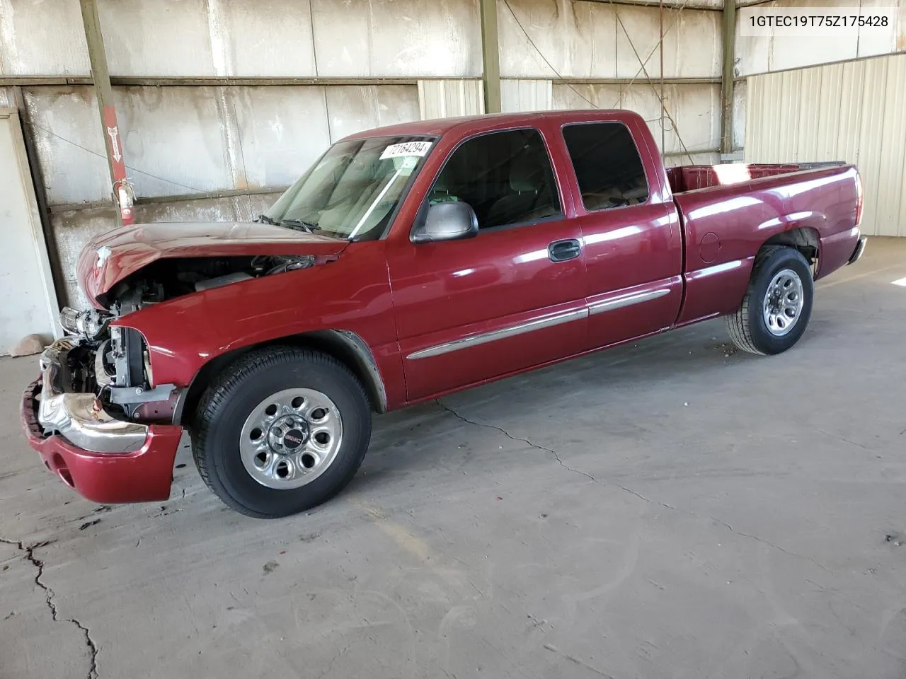 2005 GMC New Sierra C1500 VIN: 1GTEC19T75Z175428 Lot: 72164294