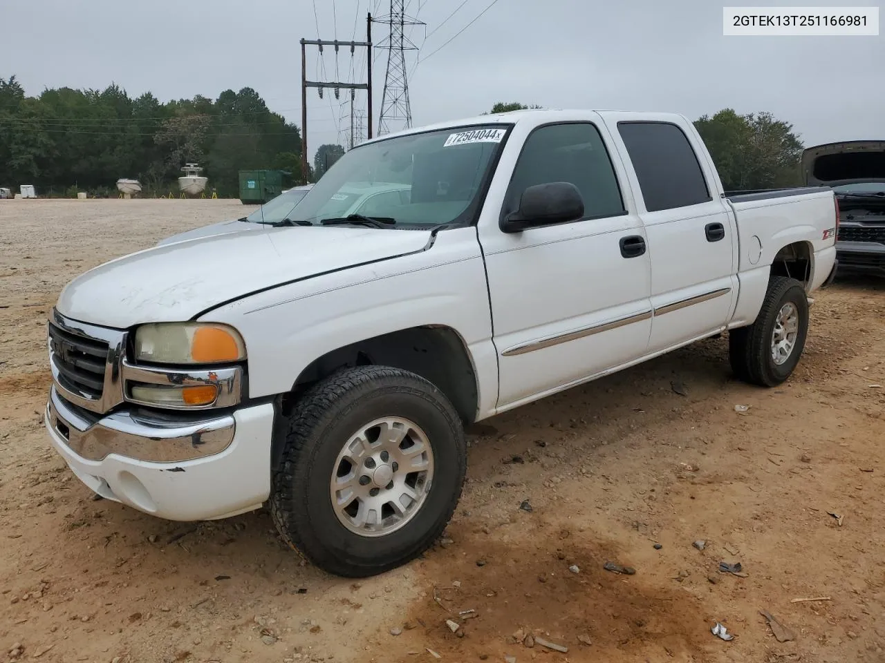 2005 GMC New Sierra K1500 VIN: 2GTEK13T251166981 Lot: 72504044