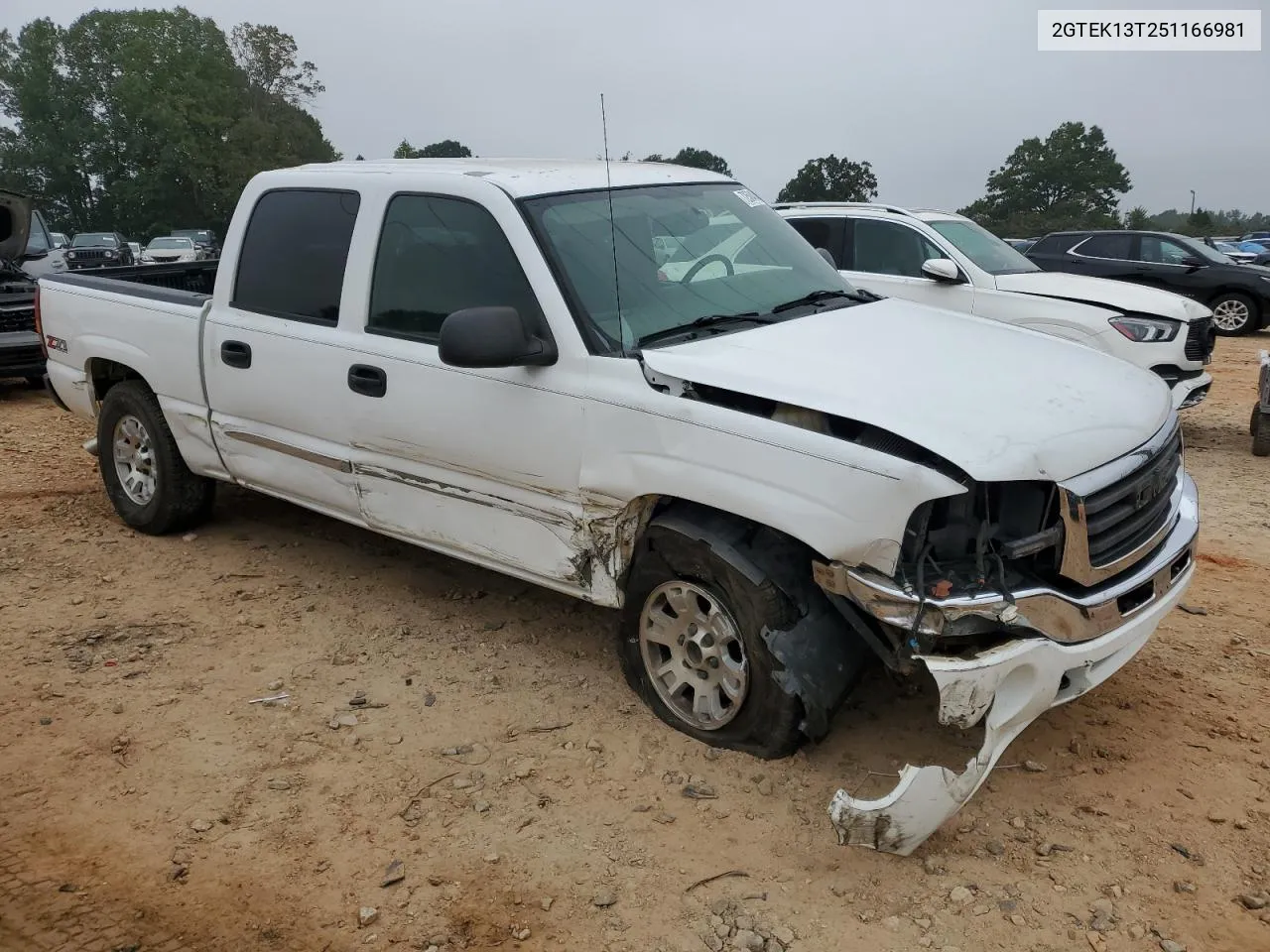 2005 GMC New Sierra K1500 VIN: 2GTEK13T251166981 Lot: 72504044