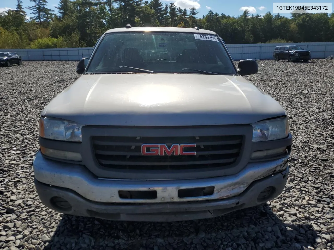 2005 GMC New Sierra K1500 VIN: 1GTEK19B45E343172 Lot: 74283364