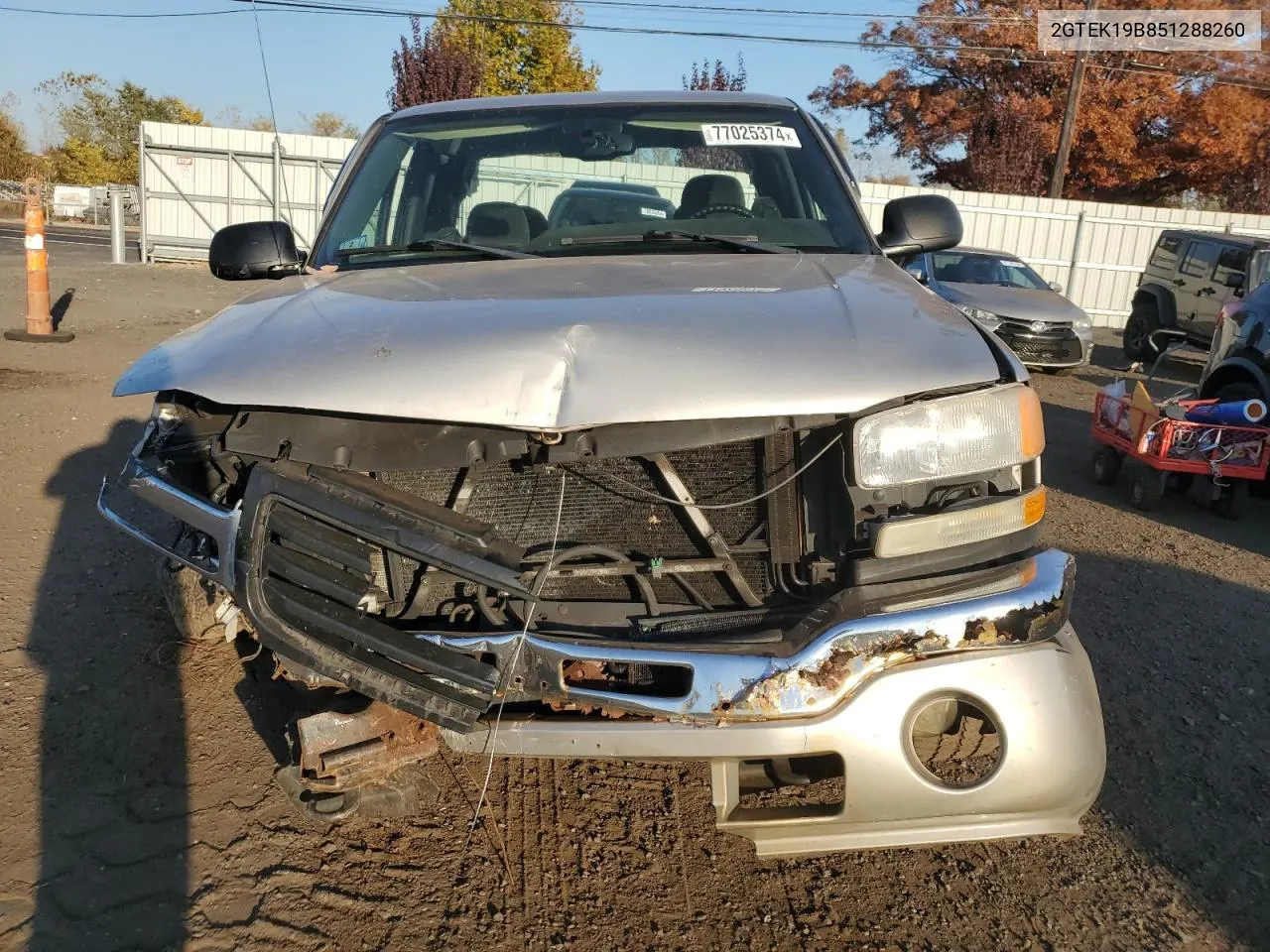 2005 GMC New Sierra K1500 VIN: 2GTEK19B851288260 Lot: 77025374