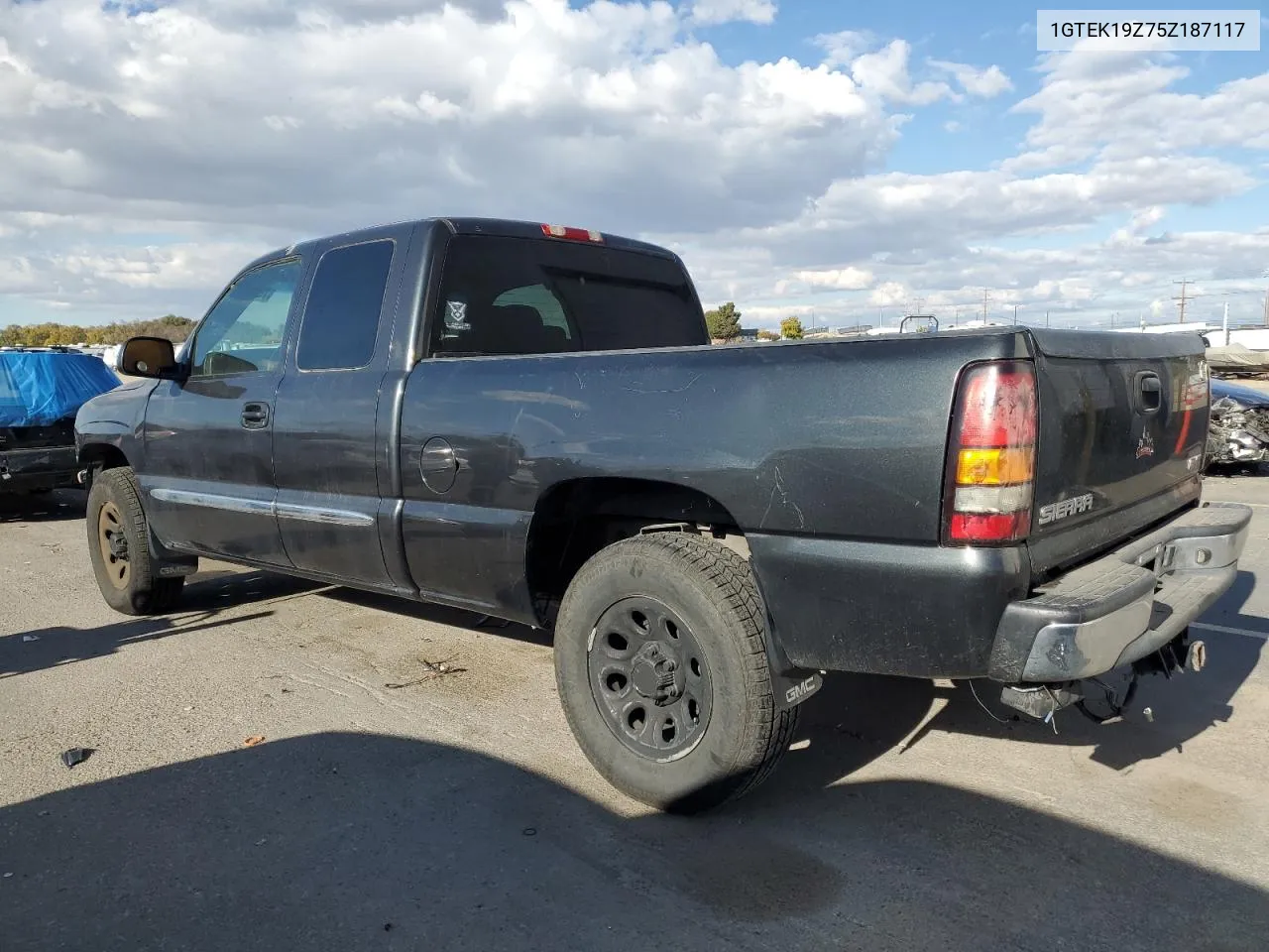 2005 GMC New Sierra K1500 VIN: 1GTEK19Z75Z187117 Lot: 78400544