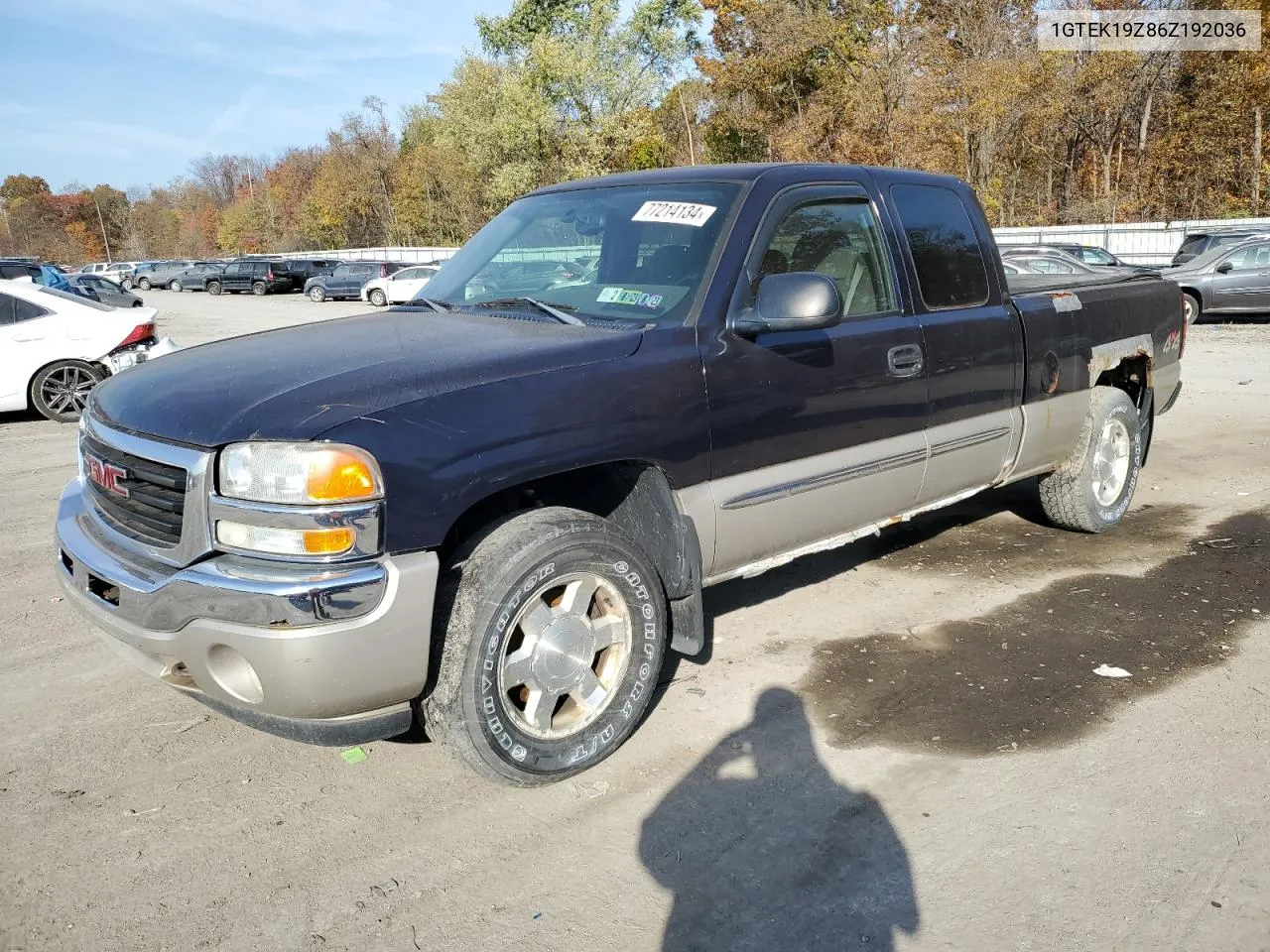 2006 GMC New Sierra K1500 VIN: 1GTEK19Z86Z192036 Lot: 77214134