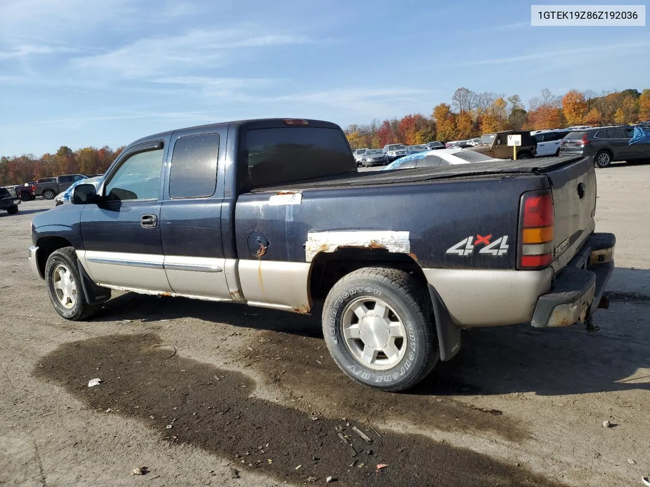 2006 GMC New Sierra K1500 VIN: 1GTEK19Z86Z192036 Lot: 77214134