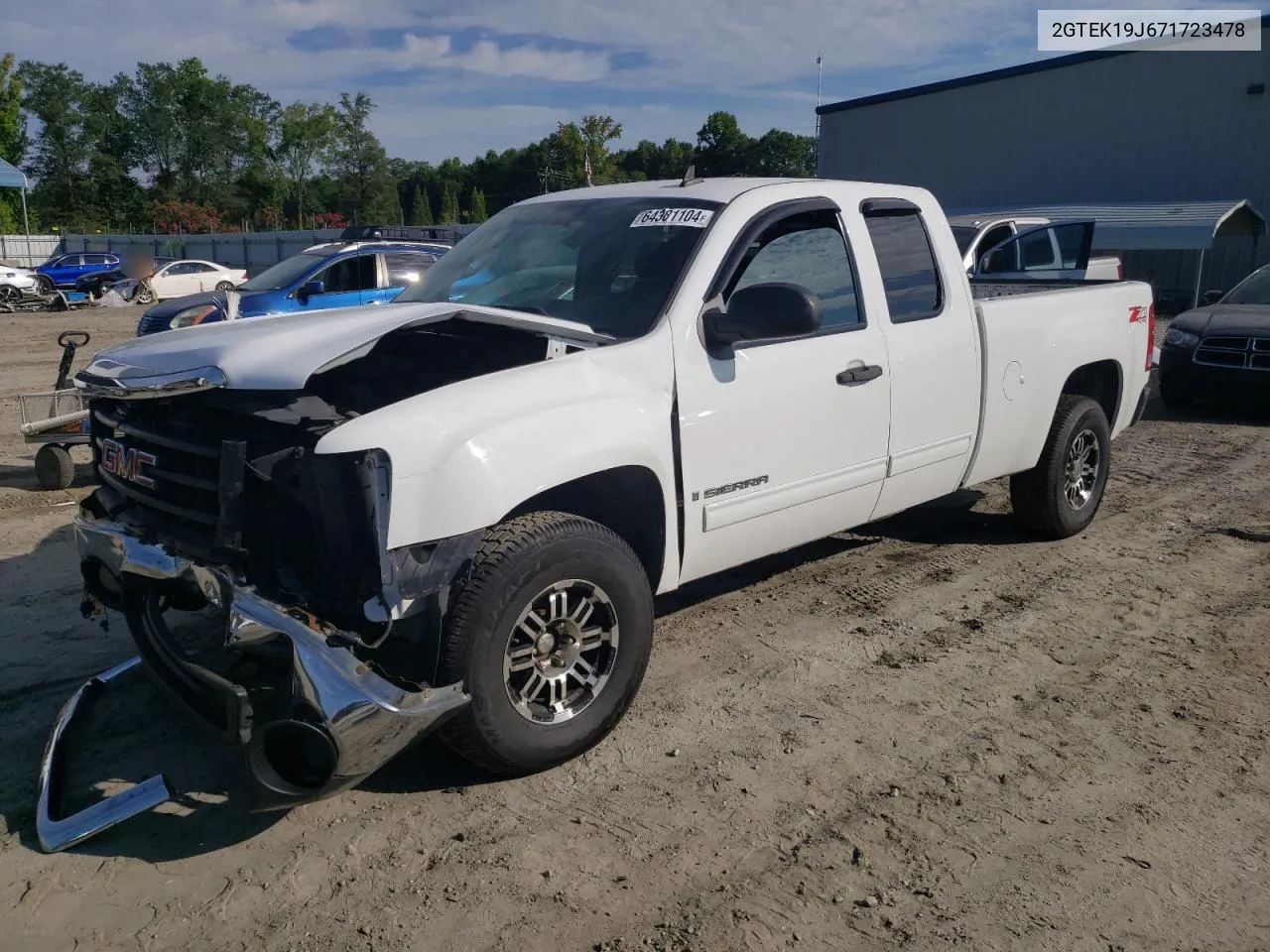 2007 GMC New Sierra K1500 VIN: 2GTEK19J671723478 Lot: 64381104