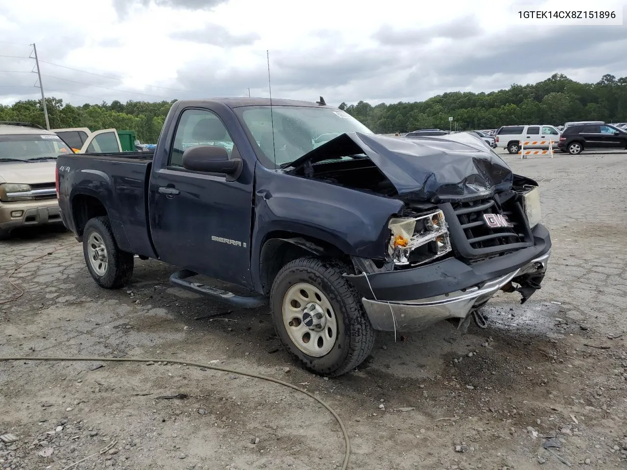 2008 GMC Sierra K1500 VIN: 1GTEK14CX8Z151896 Lot: 59338364