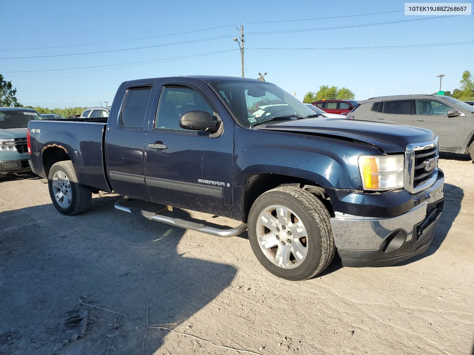 2008 GMC Sierra K1500 VIN: 1GTEK19J88Z268657 Lot: 63188534