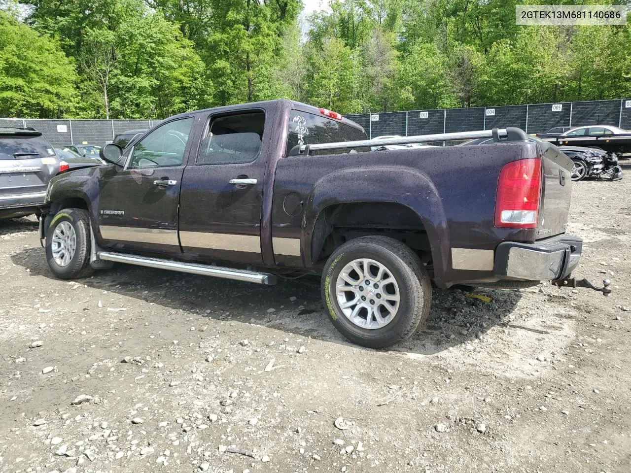 2008 GMC Sierra K1500 VIN: 2GTEK13M681140686 Lot: 63582454