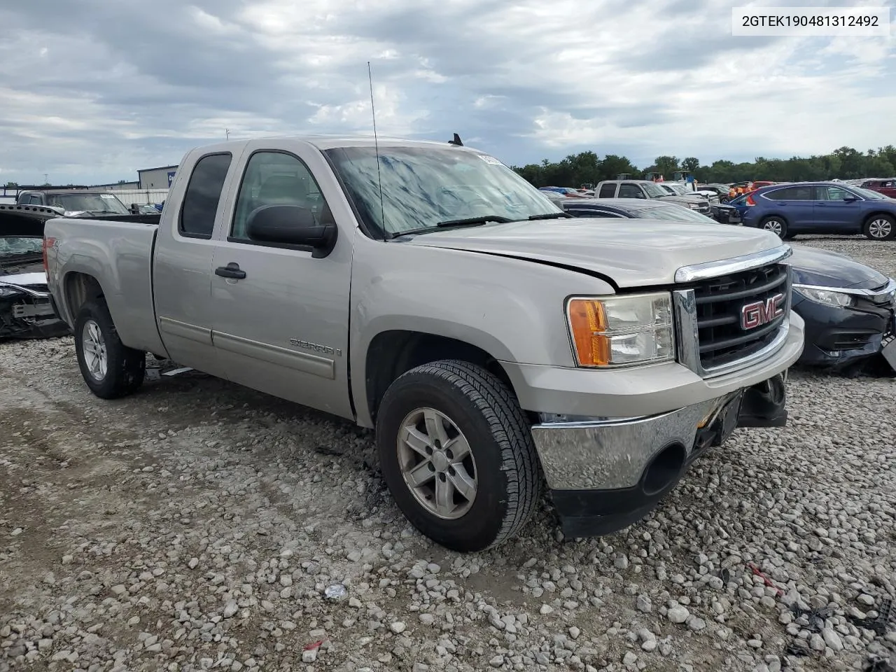 2008 GMC Sierra K1500 VIN: 2GTEK190481312492 Lot: 64709834