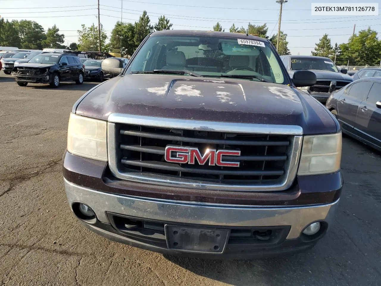 2008 GMC Sierra K1500 VIN: 2GTEK13M781126778 Lot: 65970394