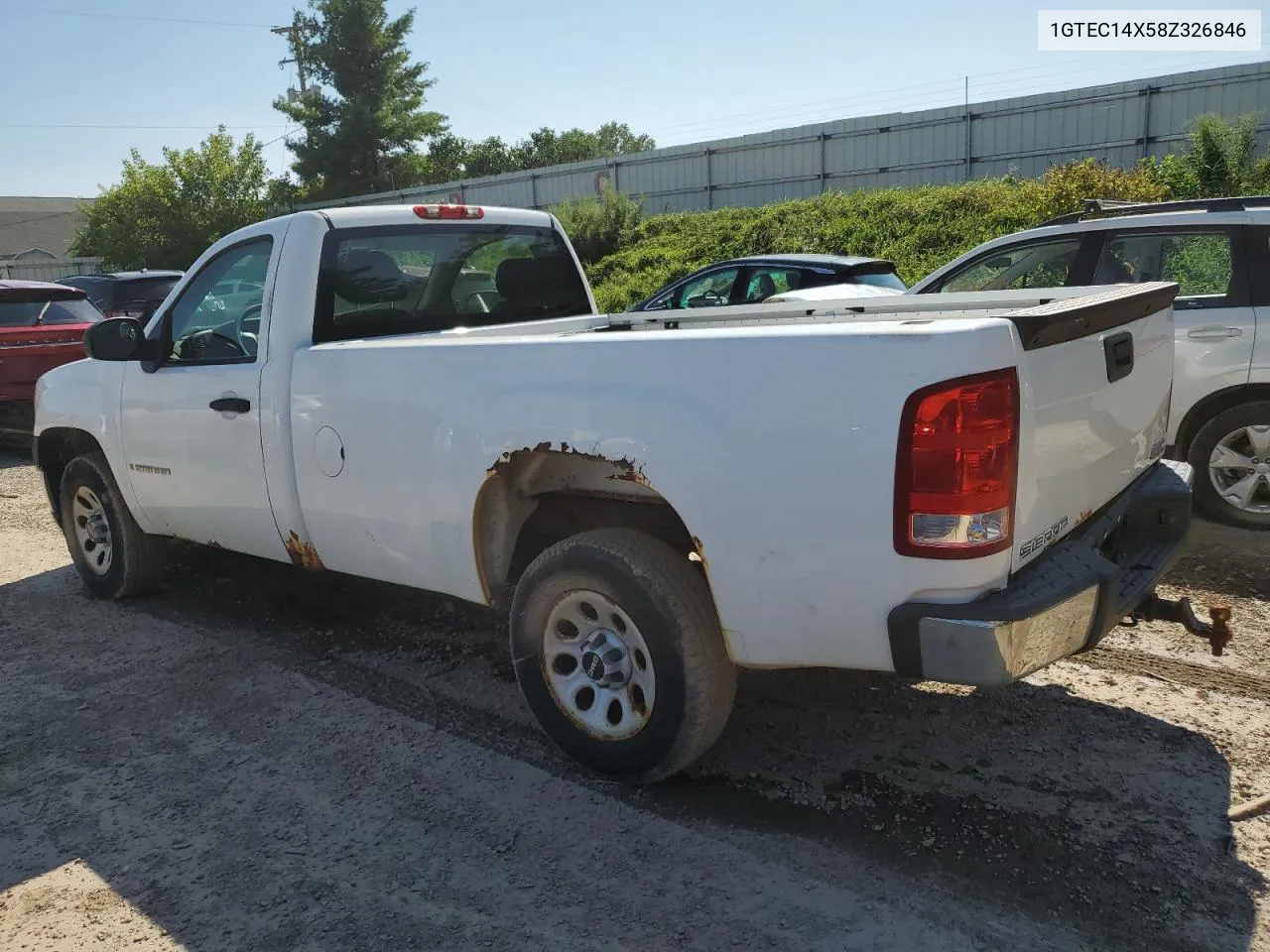 2008 GMC Sierra C1500 VIN: 1GTEC14X58Z326846 Lot: 66153444