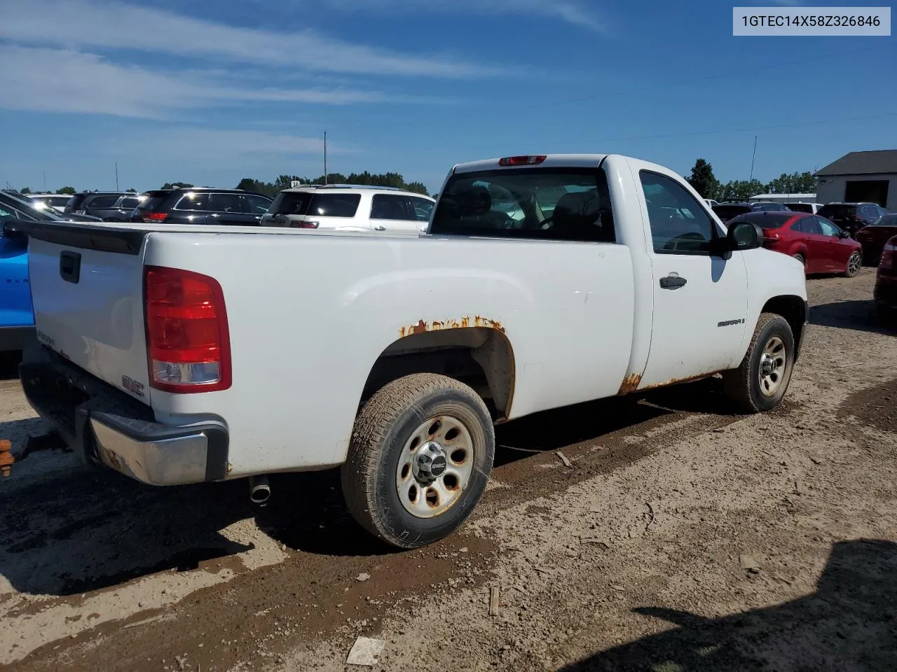 2008 GMC Sierra C1500 VIN: 1GTEC14X58Z326846 Lot: 66153444