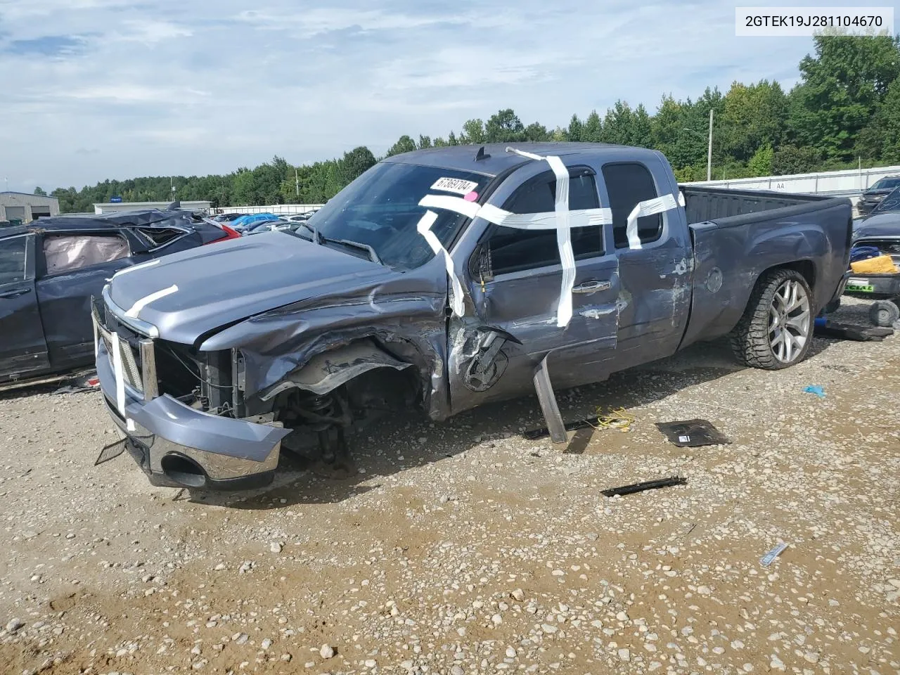 2008 GMC Sierra K1500 VIN: 2GTEK19J281104670 Lot: 67369704