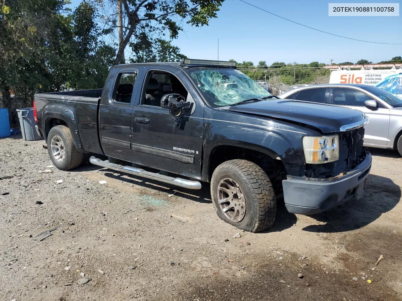 2008 GMC Sierra K1500 VIN: 2GTEK190881100758 Lot: 69796764