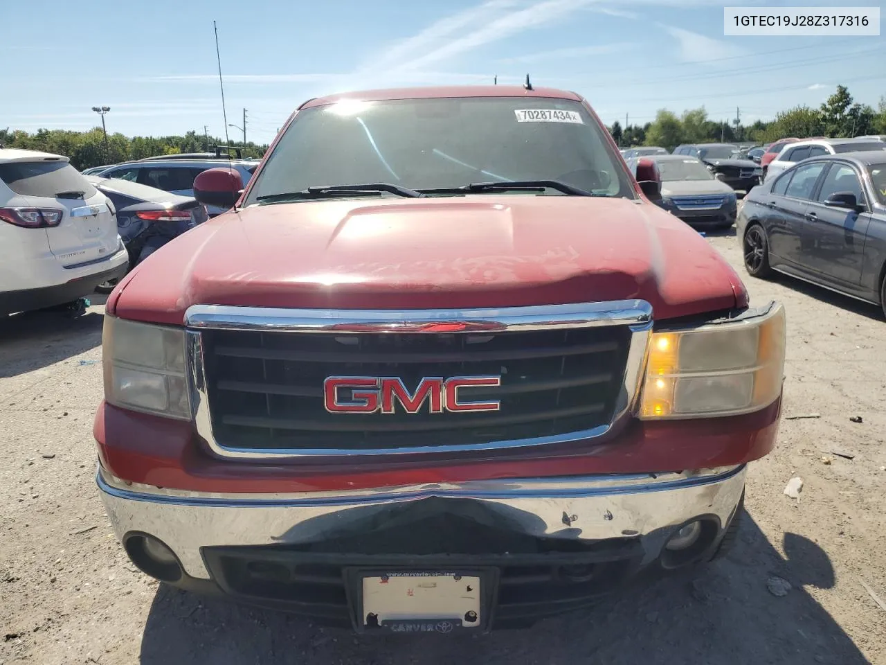 2008 GMC Sierra C1500 VIN: 1GTEC19J28Z317316 Lot: 70287434