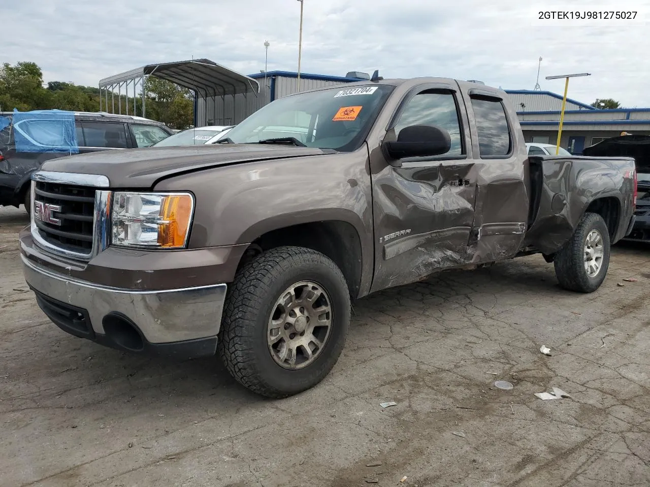 2008 GMC Sierra K1500 VIN: 2GTEK19J981275027 Lot: 70321704