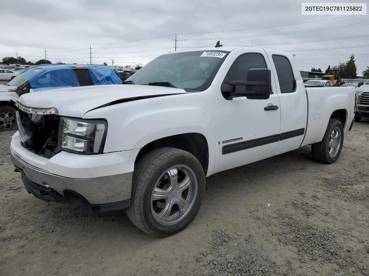 2008 GMC Sierra C1500 VIN: 2GTEC19C781125822 Lot: 71683234