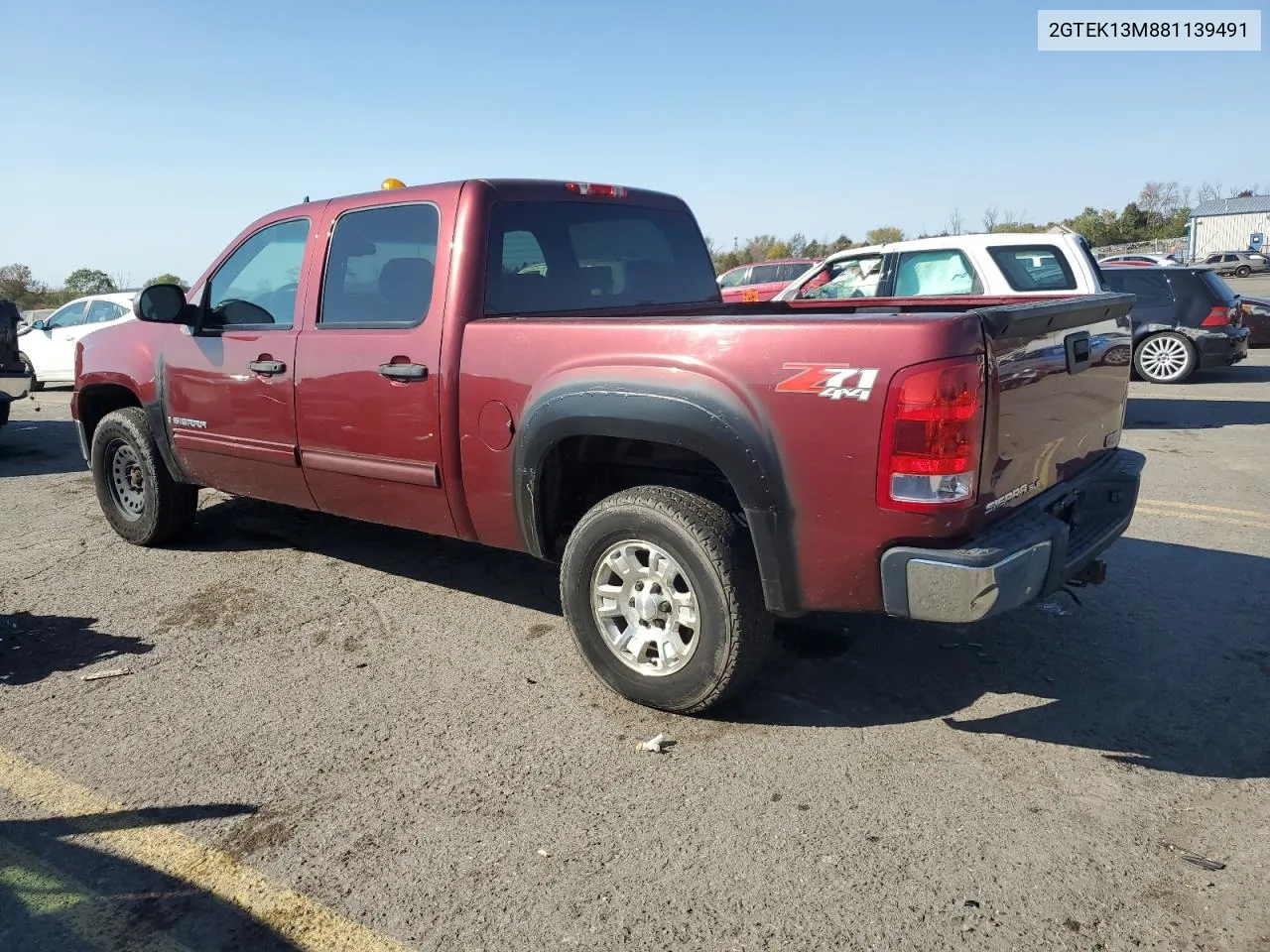 2008 GMC Sierra K1500 VIN: 2GTEK13M881139491 Lot: 75900644