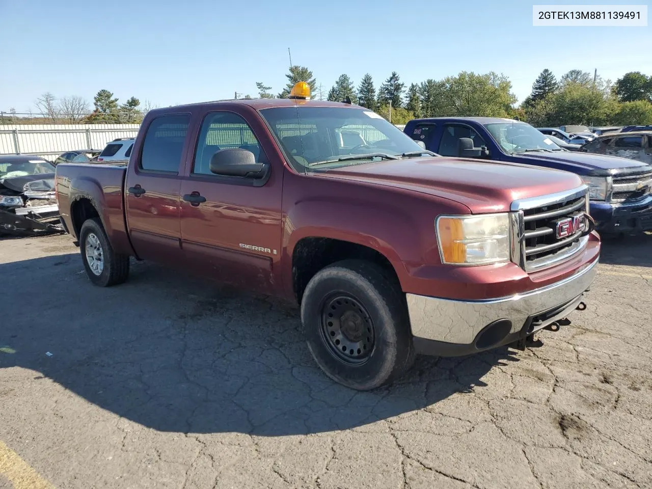 2008 GMC Sierra K1500 VIN: 2GTEK13M881139491 Lot: 75900644