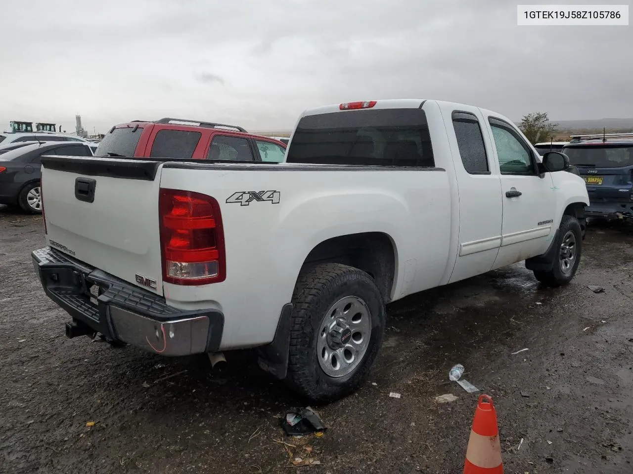 2008 GMC Sierra K1500 VIN: 1GTEK19J58Z105786 Lot: 76530174