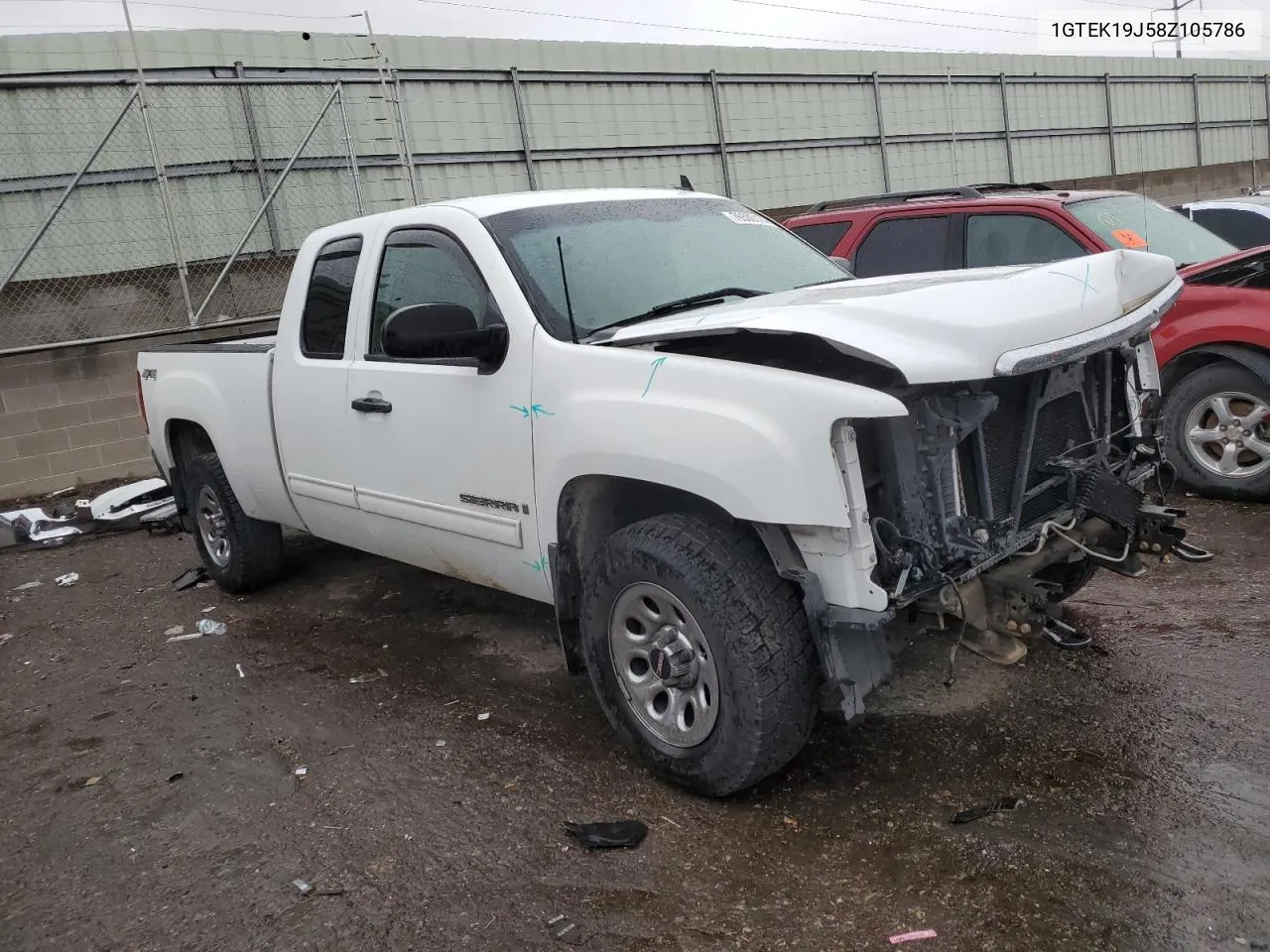 2008 GMC Sierra K1500 VIN: 1GTEK19J58Z105786 Lot: 76530174