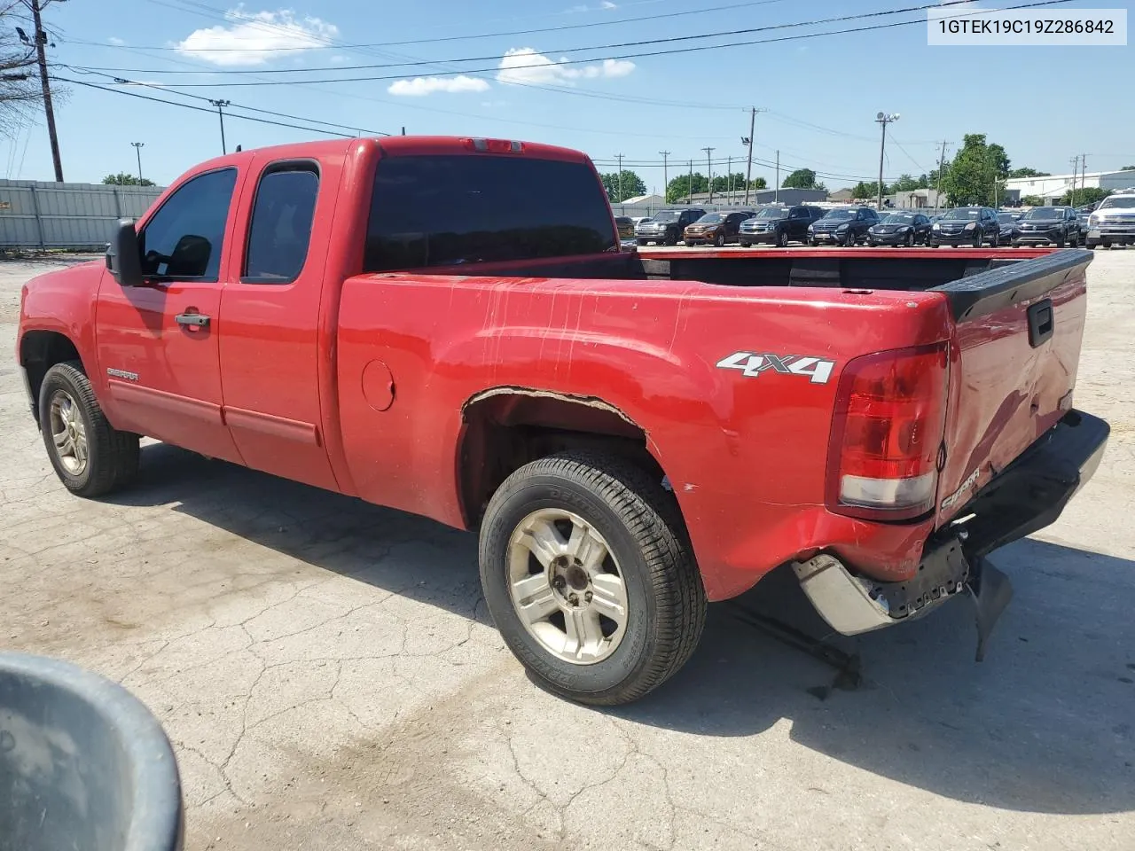 2009 GMC Sierra K1500 VIN: 1GTEK19C19Z286842 Lot: 58498654