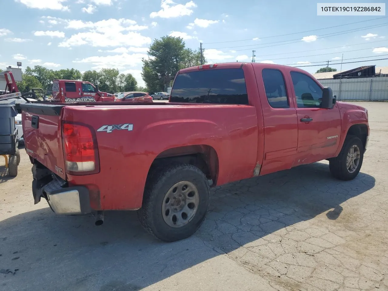 2009 GMC Sierra K1500 VIN: 1GTEK19C19Z286842 Lot: 58498654