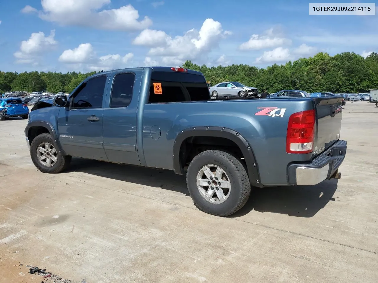 2009 GMC Sierra K1500 Sle VIN: 1GTEK29J09Z214115 Lot: 59465054