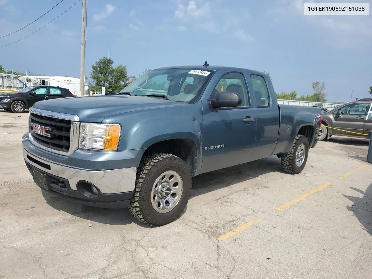 2009 GMC Sierra K1500 VIN: 1GTEK19089Z151038 Lot: 69612424