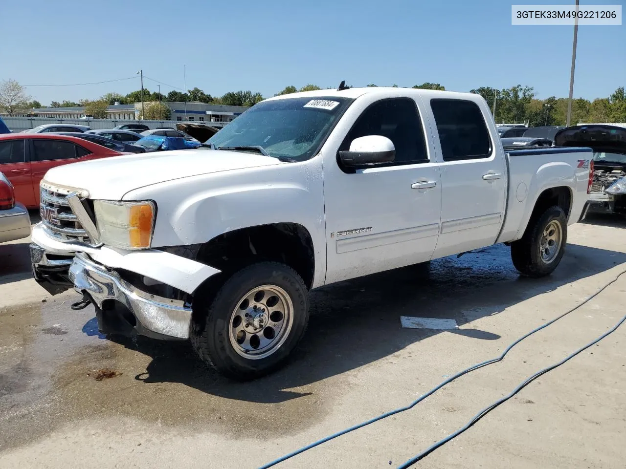 2009 GMC Sierra K1500 Slt VIN: 3GTEK33M49G221206 Lot: 70881684