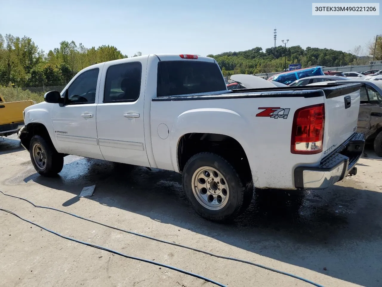 2009 GMC Sierra K1500 Slt VIN: 3GTEK33M49G221206 Lot: 70881684