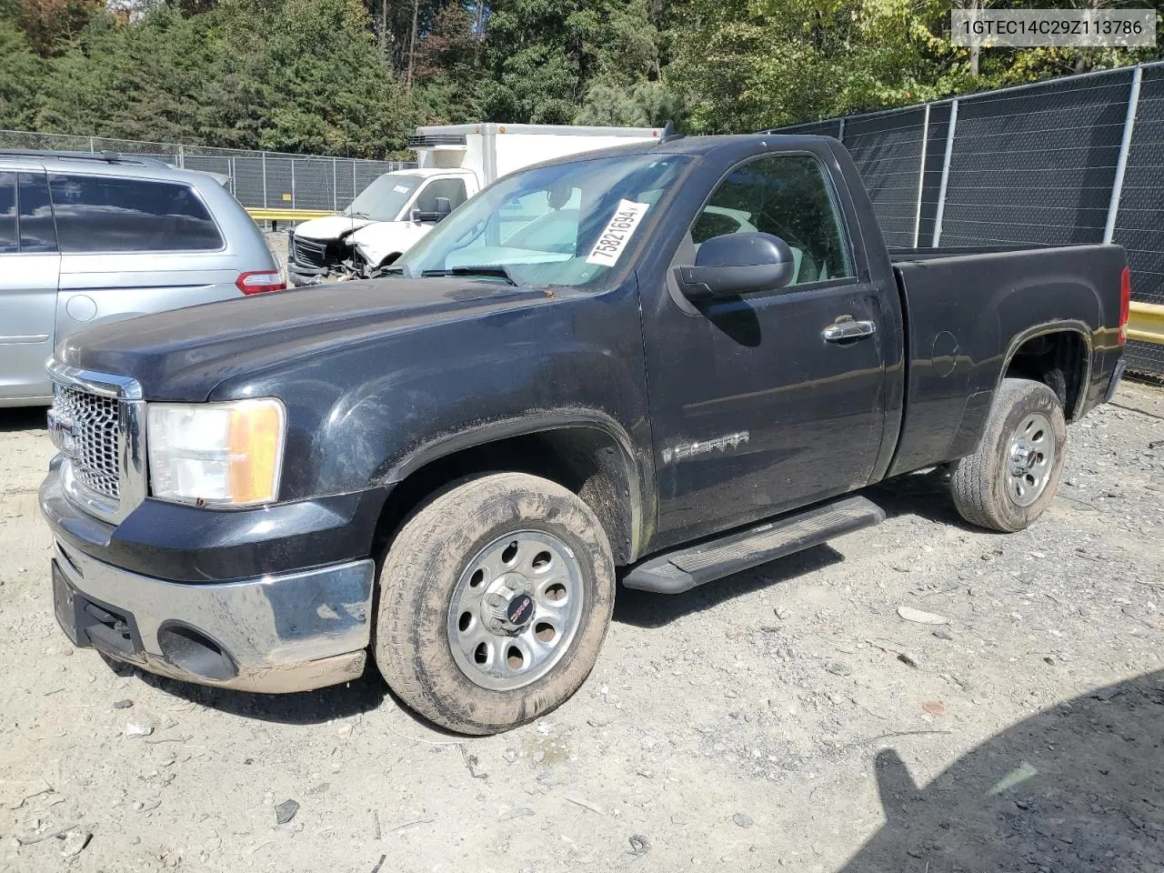 2009 GMC Sierra C1500 VIN: 1GTEC14C29Z113786 Lot: 75821694