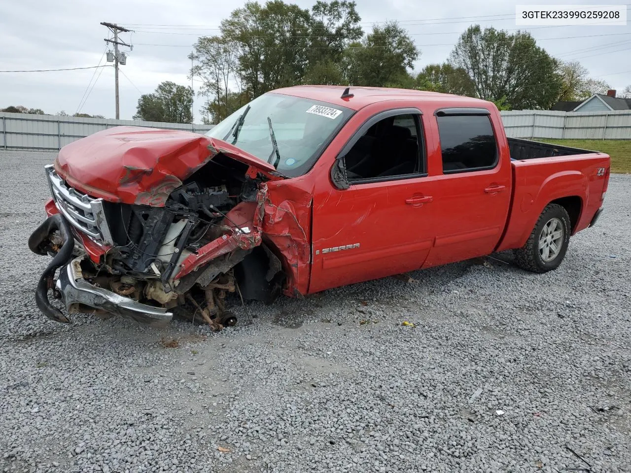 2009 GMC Sierra K1500 Sle VIN: 3GTEK23399G259208 Lot: 78933724