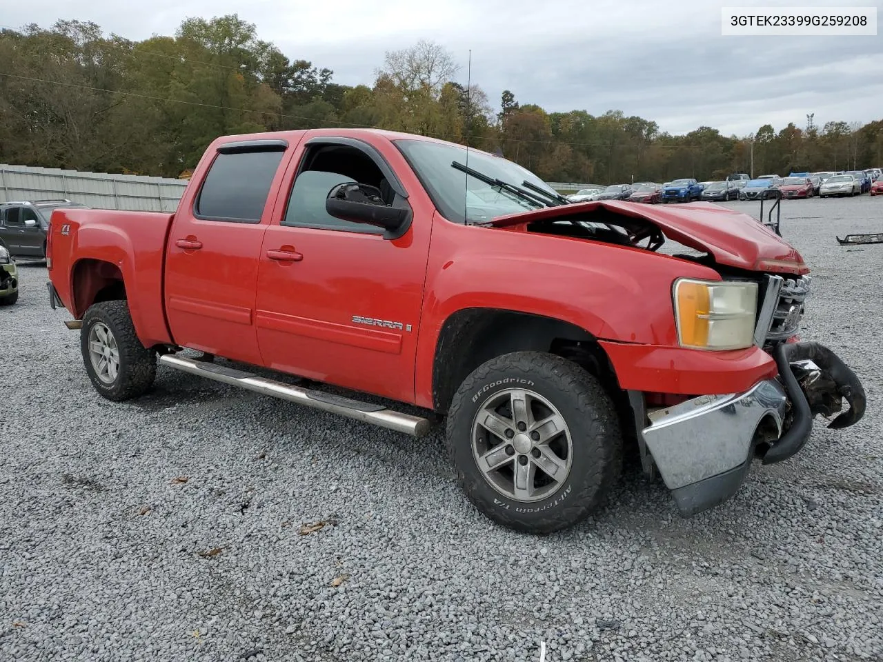 2009 GMC Sierra K1500 Sle VIN: 3GTEK23399G259208 Lot: 78933724