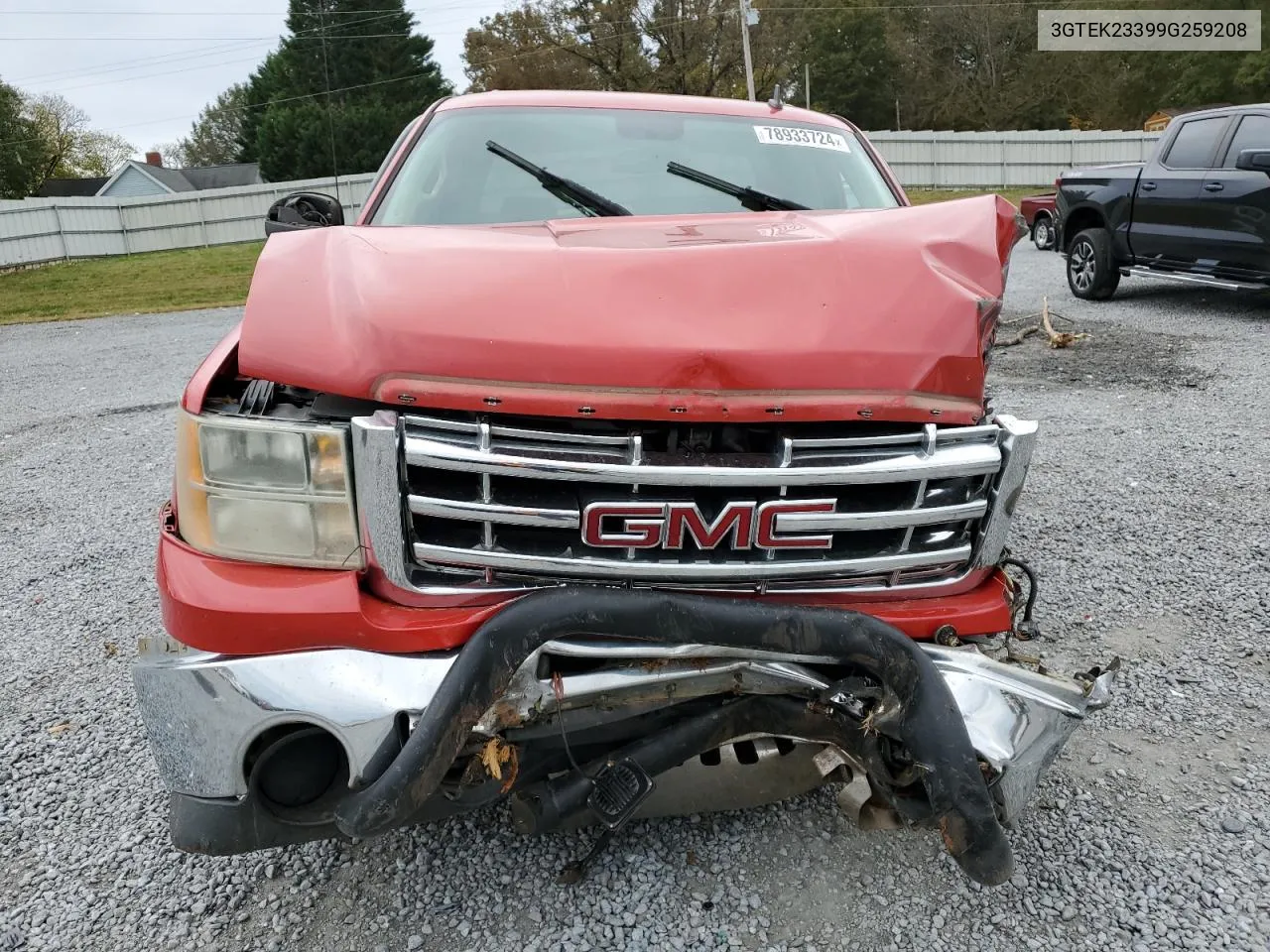 2009 GMC Sierra K1500 Sle VIN: 3GTEK23399G259208 Lot: 78933724