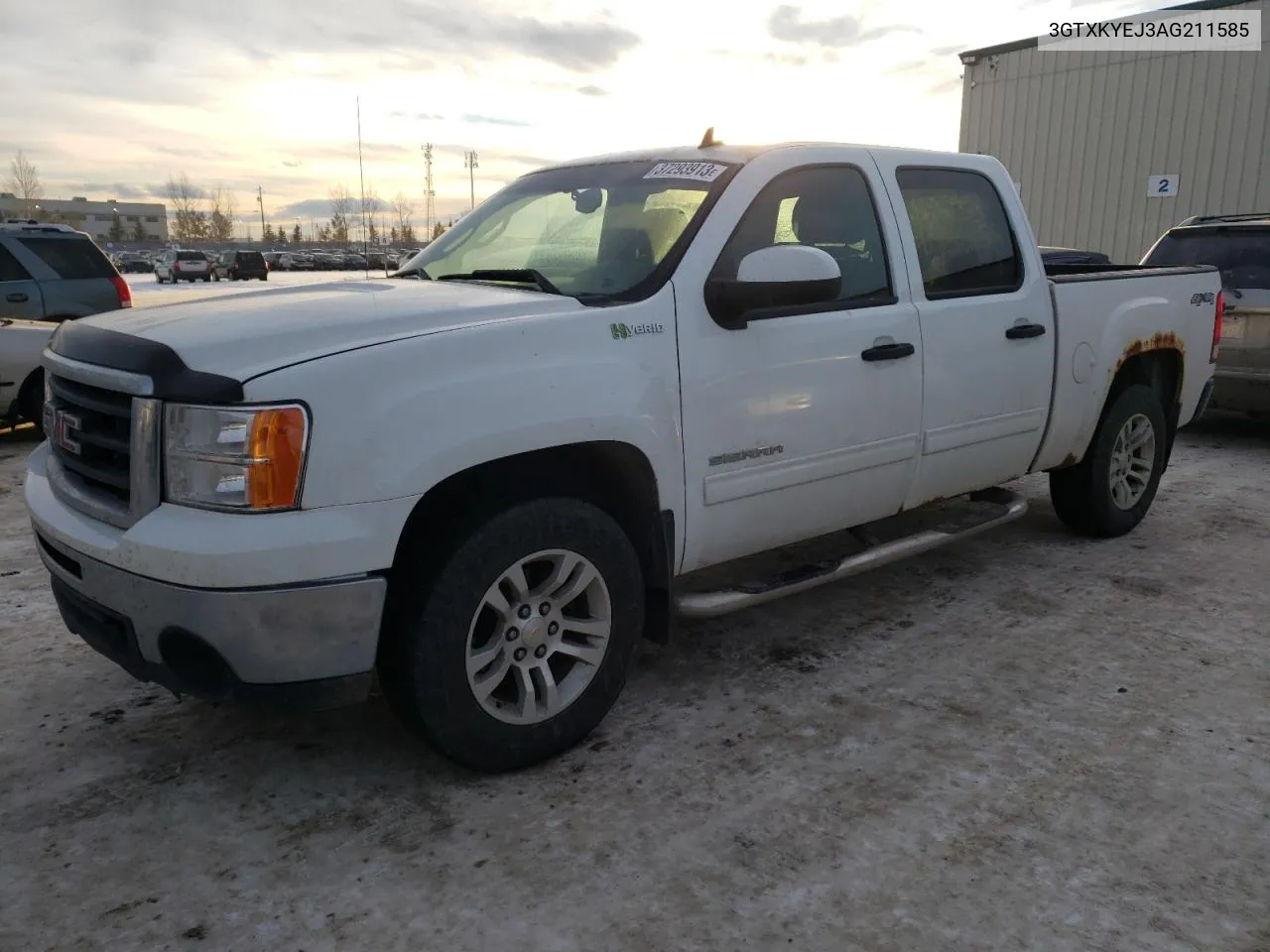 2010 GMC Sierra K1500 Hybrid VIN: 3GTXKYEJ3AG211585 Lot: 37293913