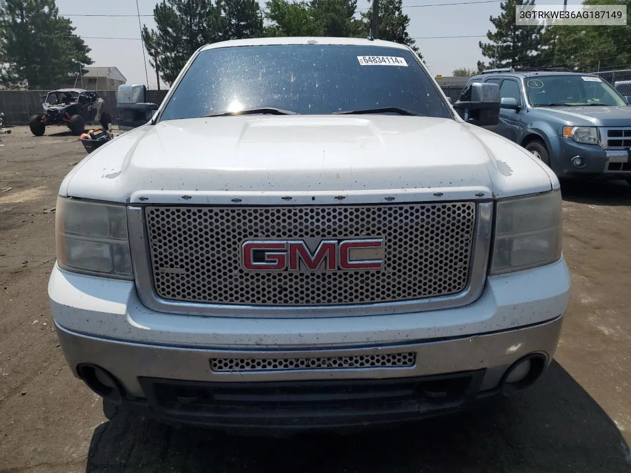 2010 GMC Sierra K1500 Slt VIN: 3GTRKWE36AG187149 Lot: 64834114