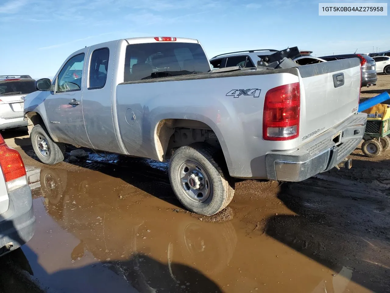 2010 GMC Sierra K2500 Sle VIN: 1GT5K0BG4AZ275958 Lot: 72992054