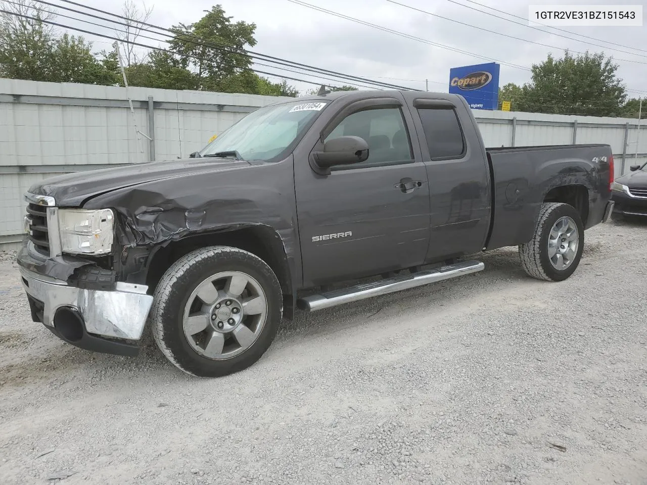 1GTR2VE31BZ151543 2011 GMC Sierra K1500 Sle