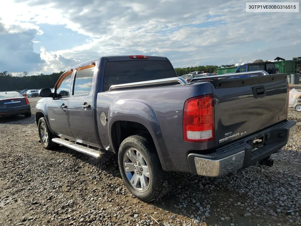 2011 GMC Sierra C1500 Sle VIN: 3GTP1VE00BG316515 Lot: 73433904