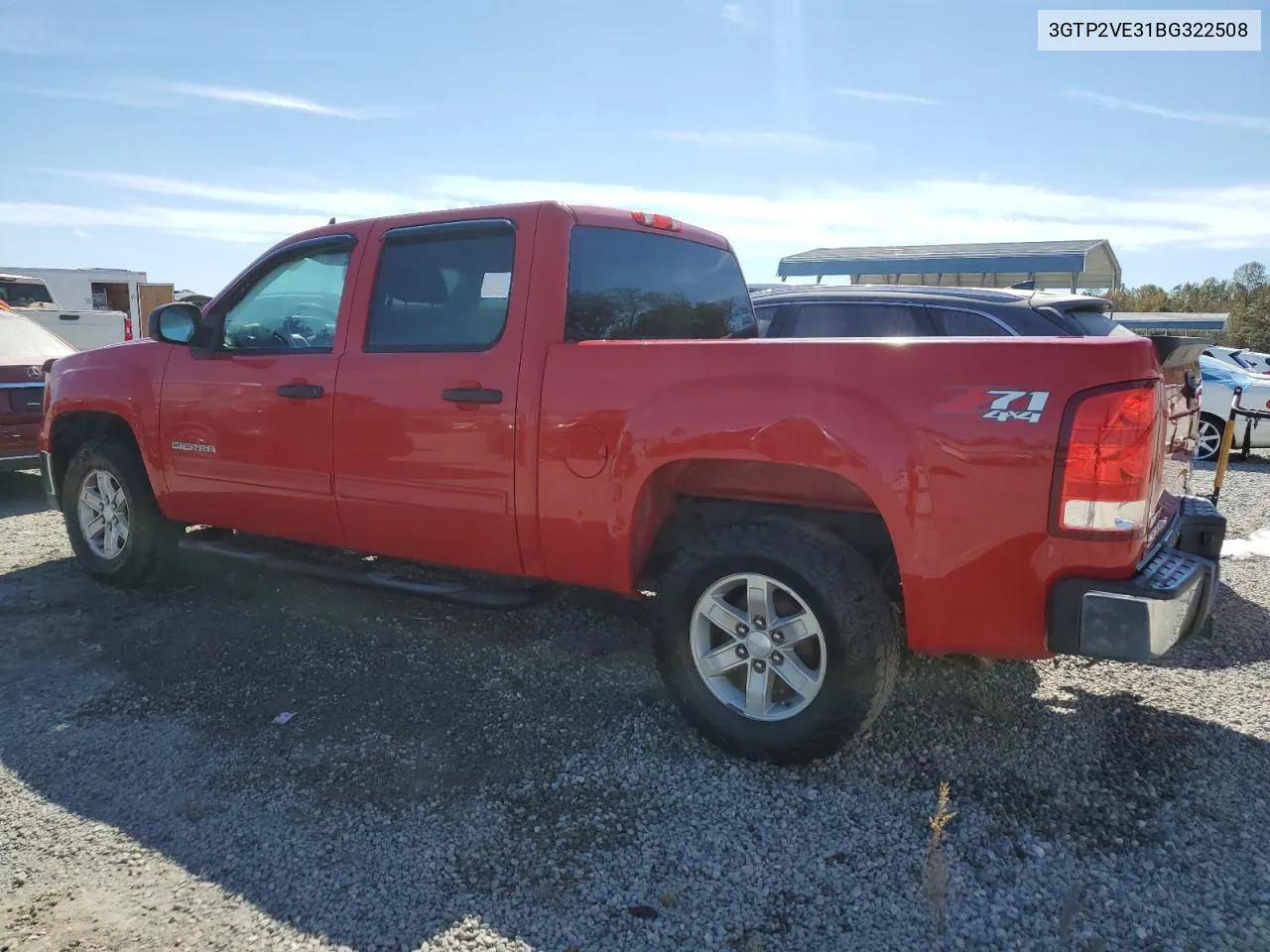 2011 GMC Sierra K1500 Sle VIN: 3GTP2VE31BG322508 Lot: 75200984