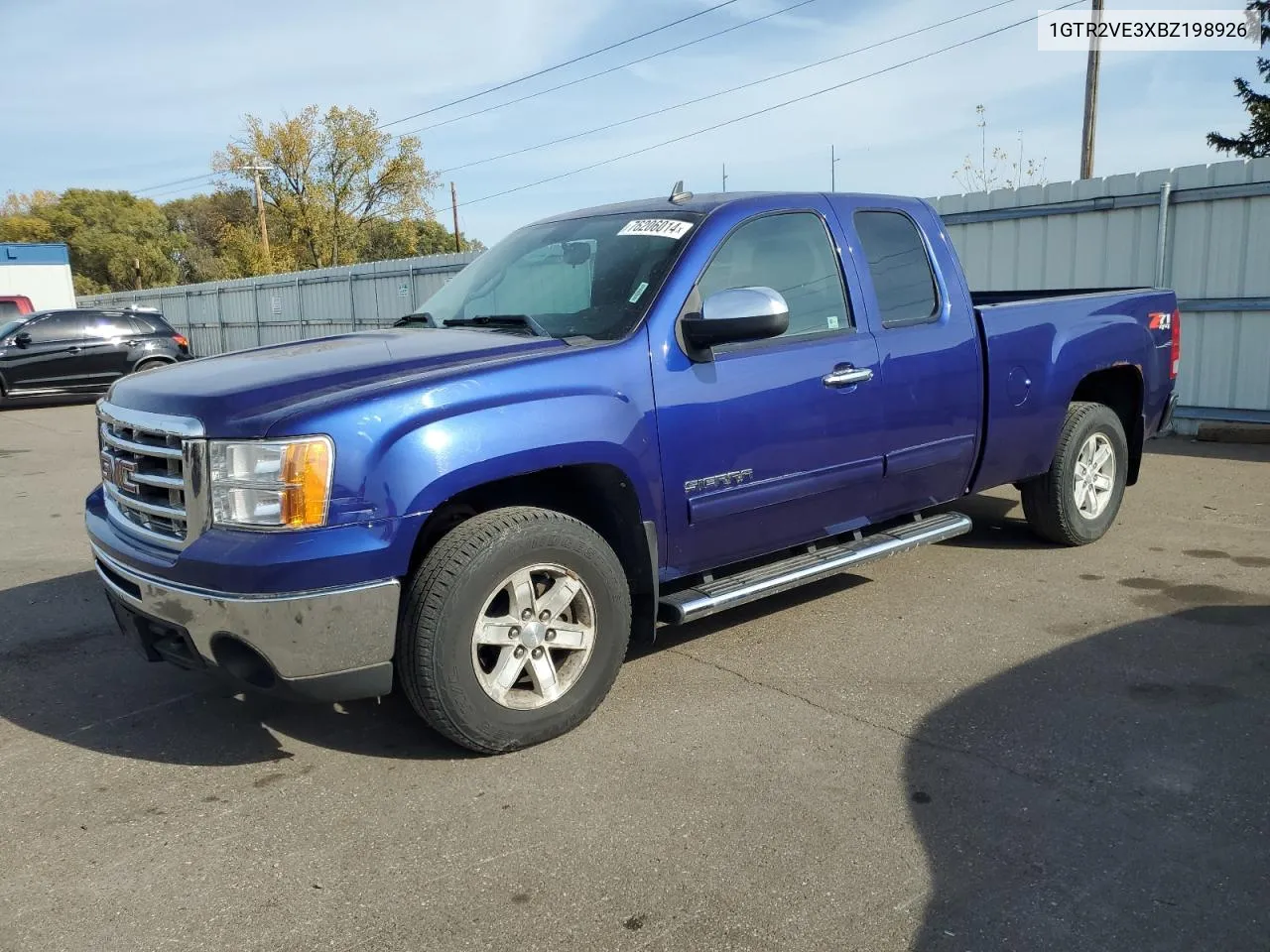 2011 GMC Sierra K1500 Sle VIN: 1GTR2VE3XBZ198926 Lot: 76206014