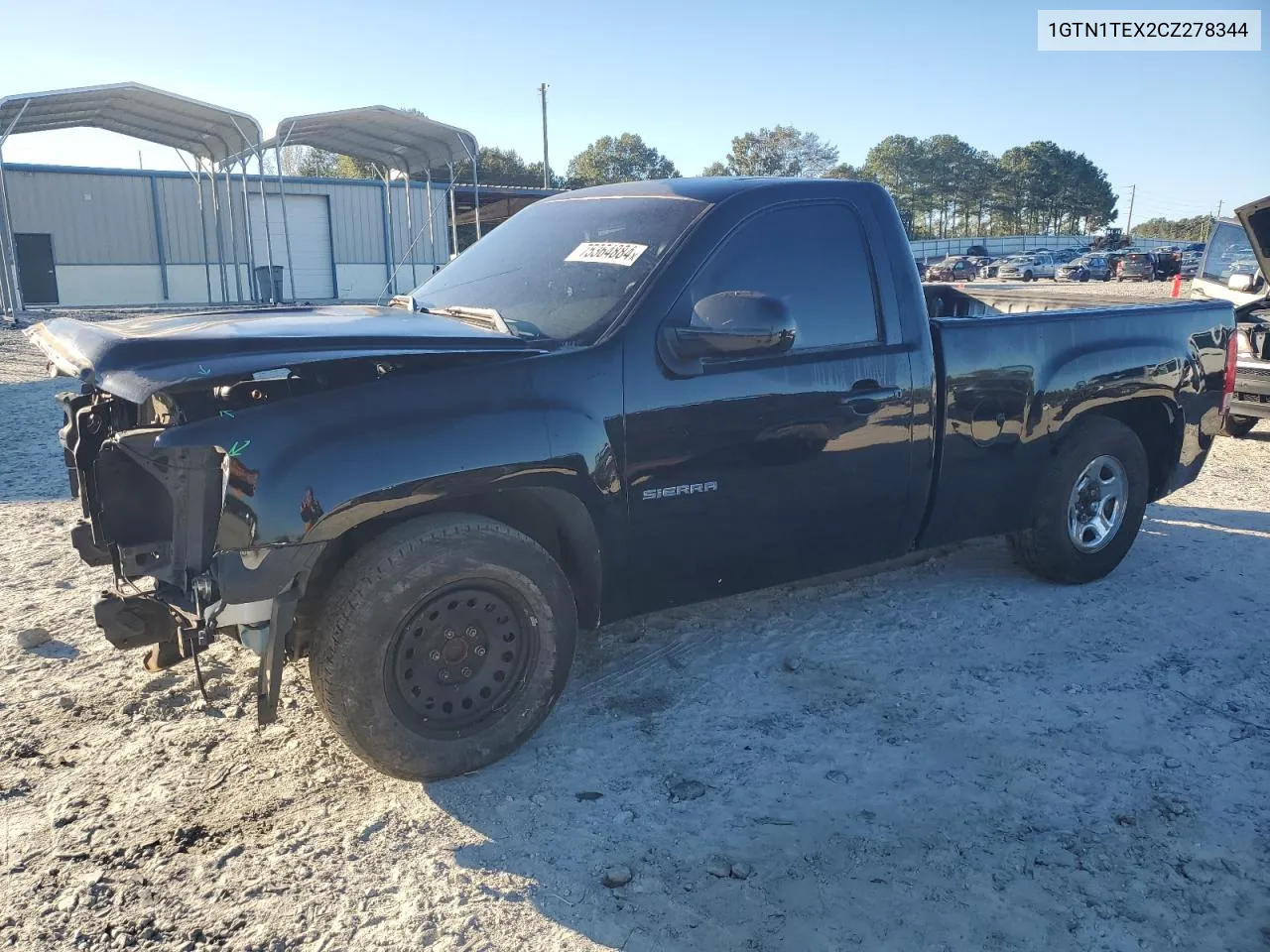 2012 GMC Sierra C1500 VIN: 1GTN1TEX2CZ278344 Lot: 75364884