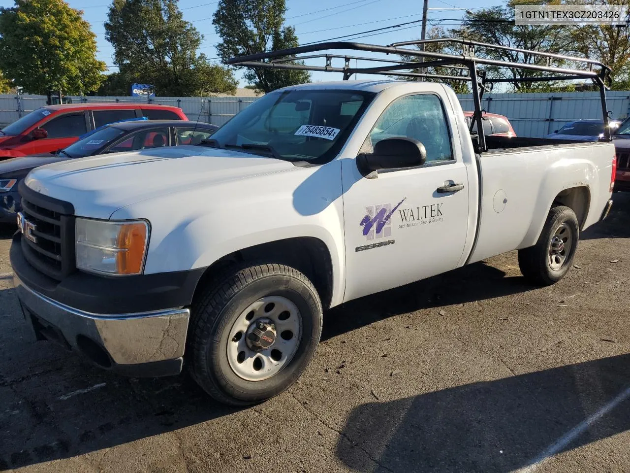 2012 GMC Sierra C1500 VIN: 1GTN1TEX3CZ203426 Lot: 75485854